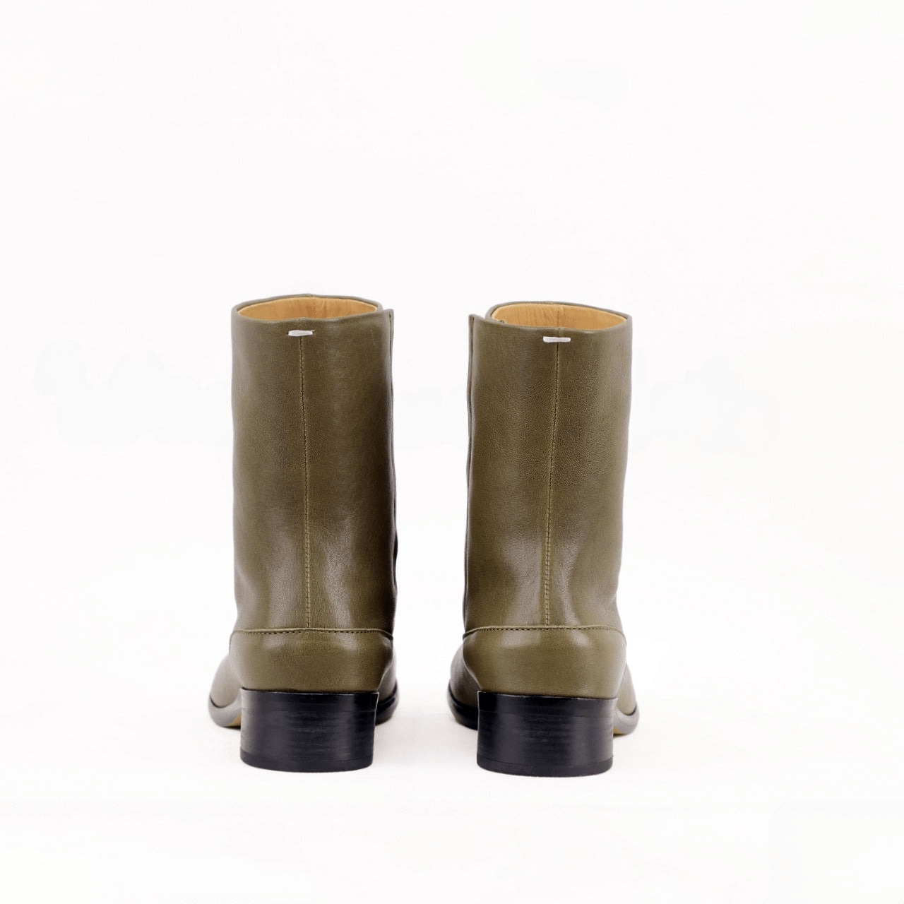 Leather Tabi Split - Toe Olive Boots - Sofia Romano