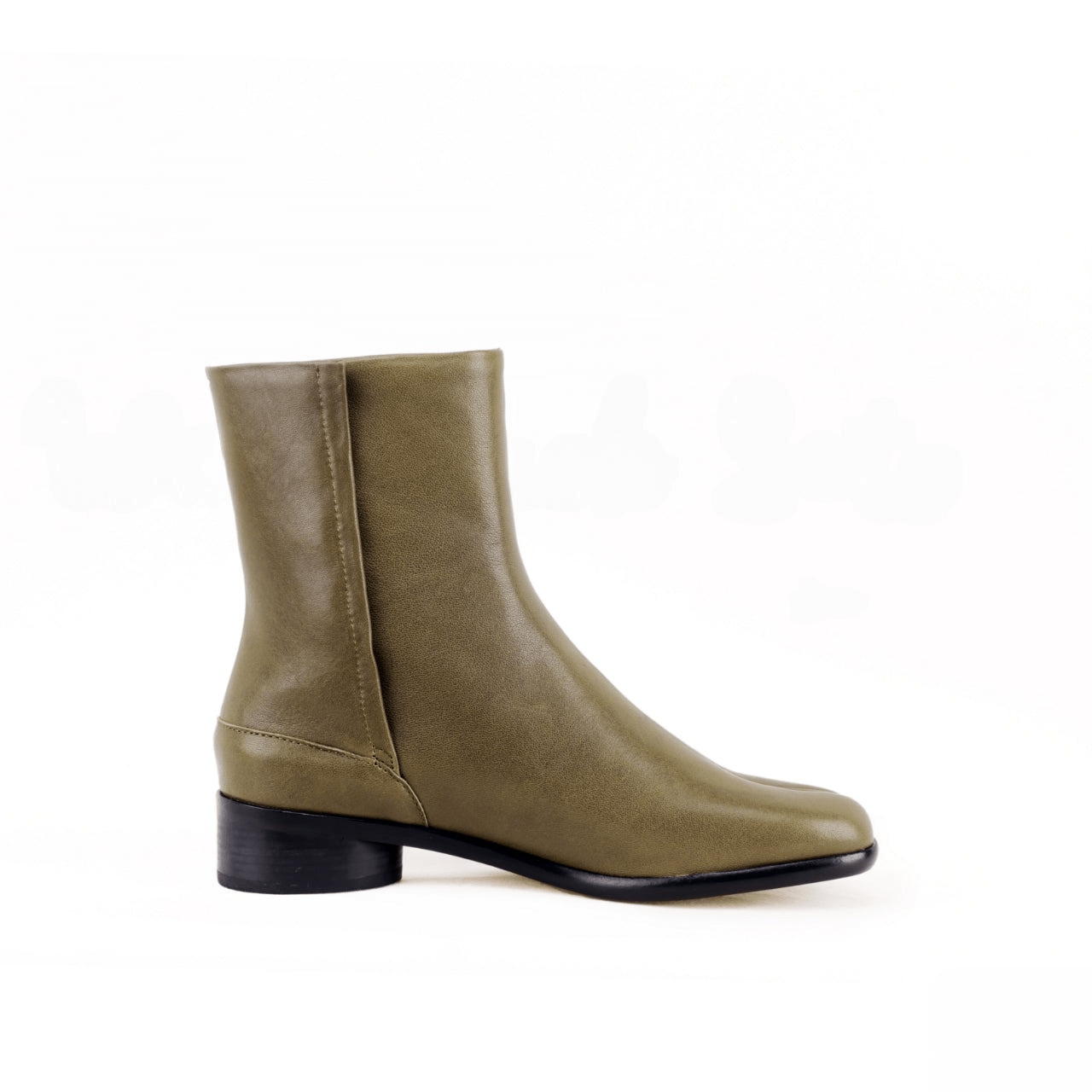 Leather Tabi Split - Toe Olive Boots - Sofia Romano