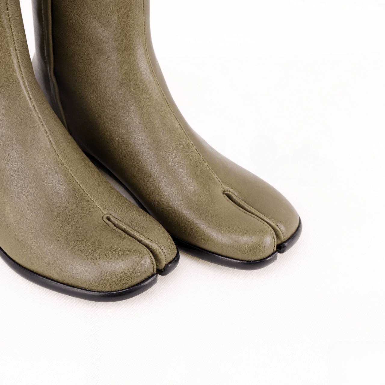 Leather Tabi Split - Toe Olive Boots - Sofia Romano