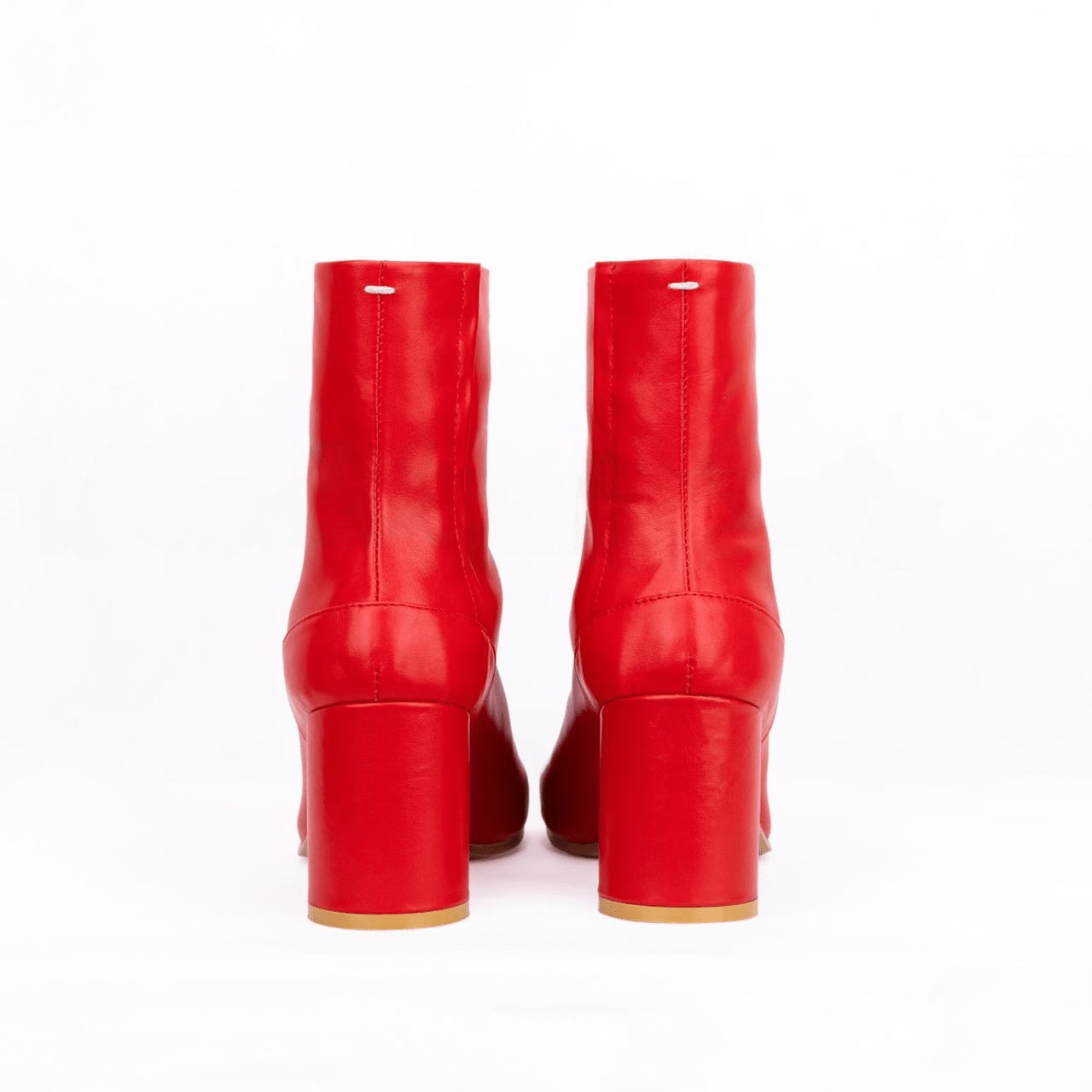 Leather Tabi Split - Toe Red Boots - Sofia Romano