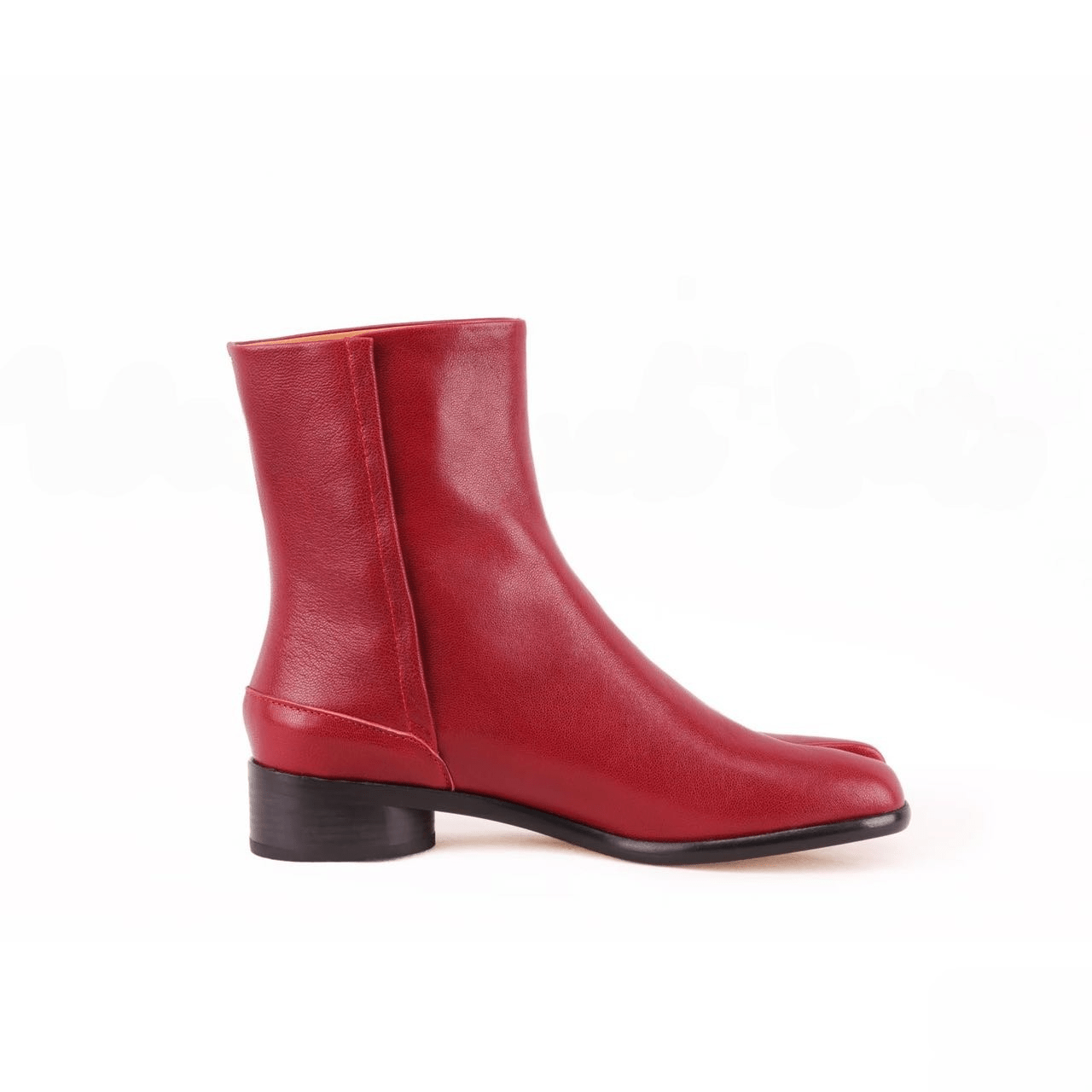 Leather Tabi Split - Toe Red Boots - Sofia Romano