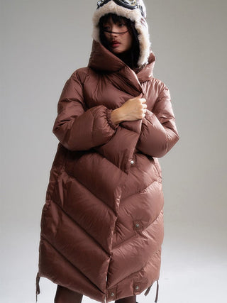 Padded Hooded Long Coat - Sofia Romano