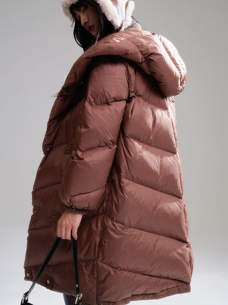 Padded Hooded Long Coat - Sofia Romano