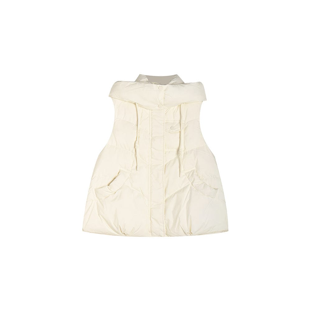 Padded Sleeveless Hooded Vest - Sofia Romano