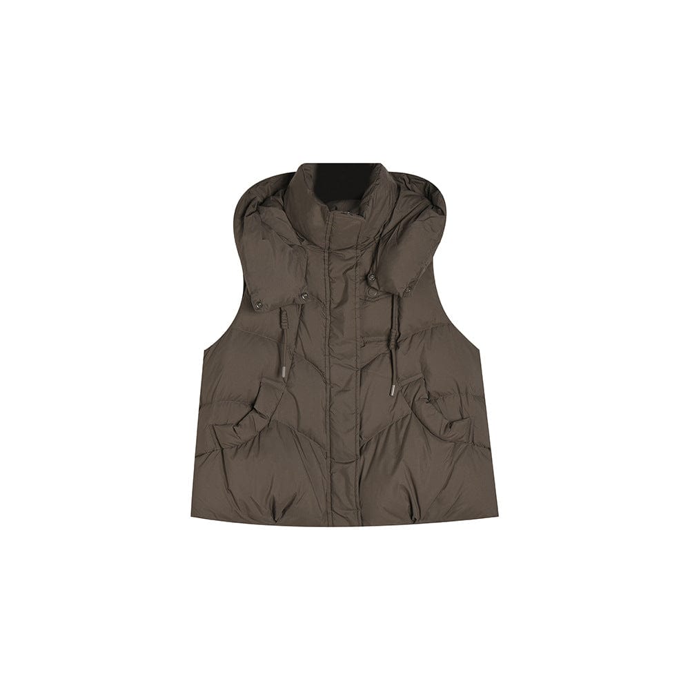 Padded Sleeveless Hooded Vest - Sofia Romano