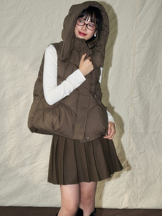 Padded Sleeveless Hooded Vest - Sofia Romano