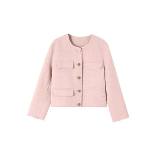 Pink Wool - Blend Jacket - Sofia Romano