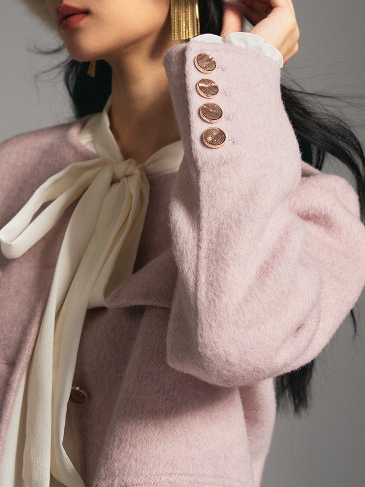 Pink Wool - Blend Jacket - Sofia Romano