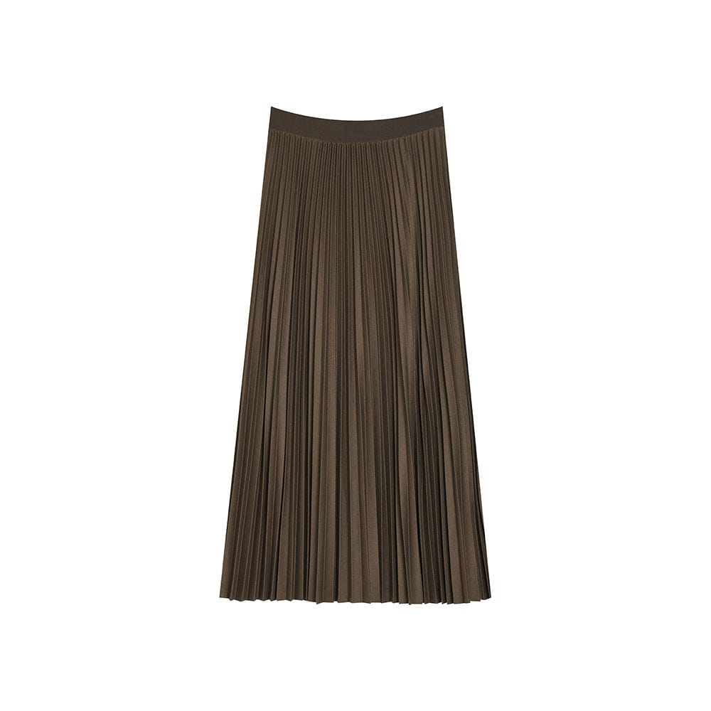 Pleated A - Line Midi Skirt - Sofia Romano