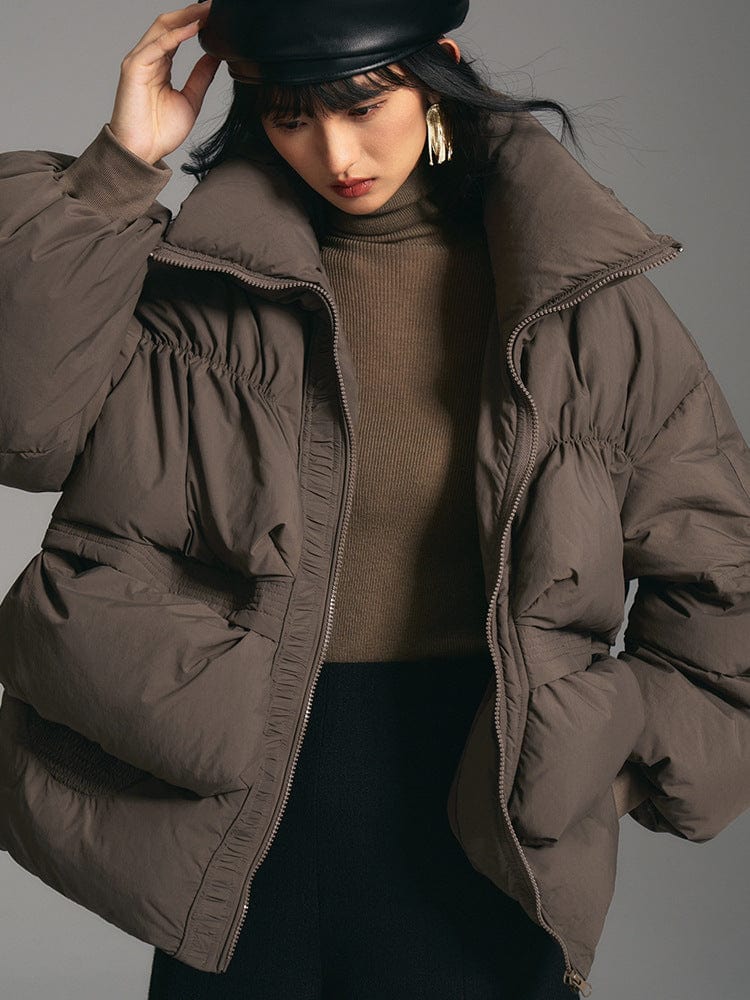 Puffer Jacket with High Collar - Sofia Romano