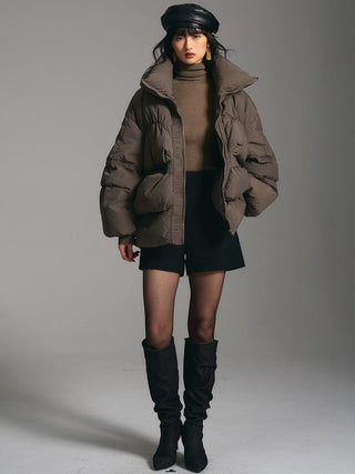 Puffer Jacket with High Collar - Sofia Romano