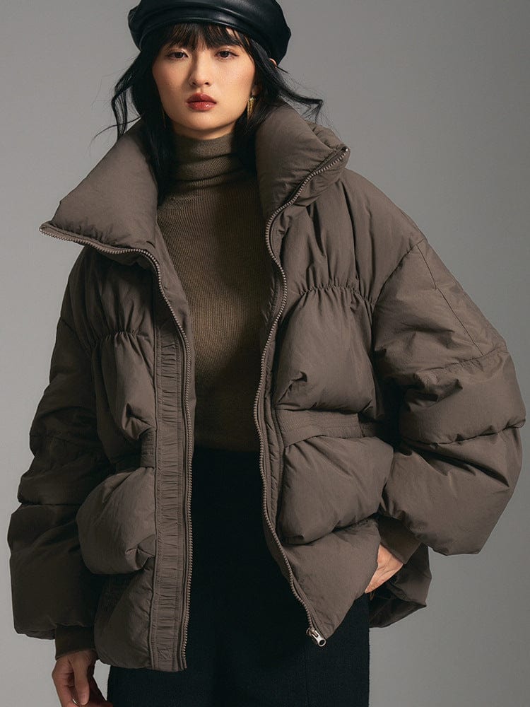 Puffer Jacket with High Collar - Sofia Romano