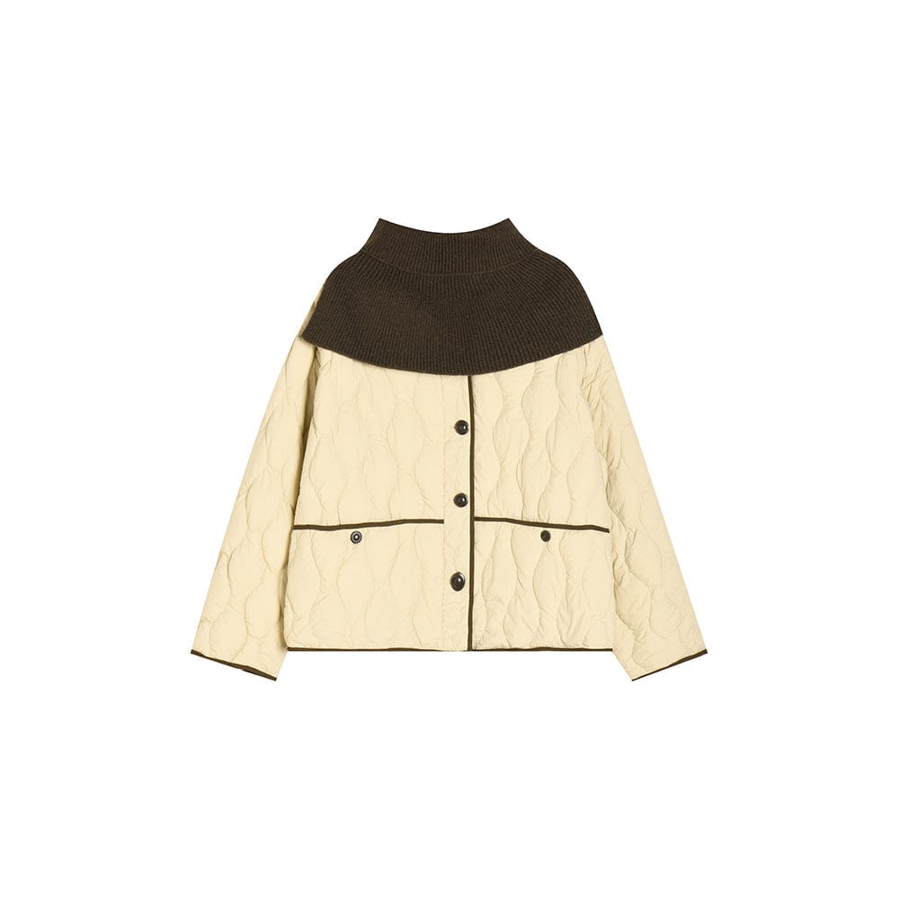 Quilted Jacket with Knit Collar - Sofia Romano