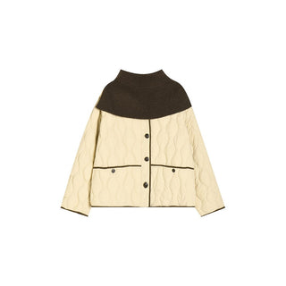 Quilted Jacket with Knit Collar - Sofia Romano