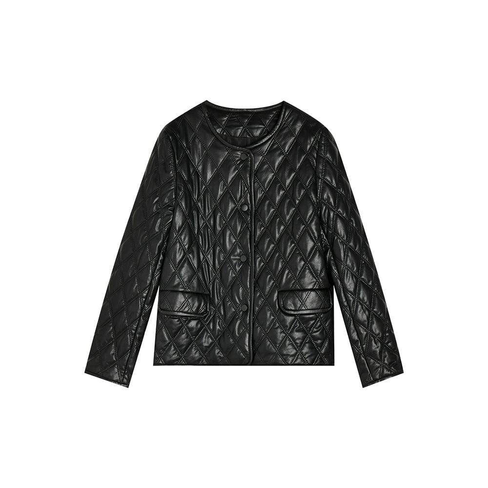 Quilted PU Leather Jacket - Sofia Romano