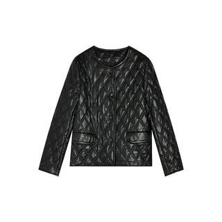 Quilted PU Leather Jacket - Sofia Romano