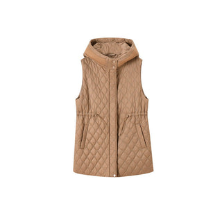 Quilted Sleeveless Hooded Vest - Sofia Romano