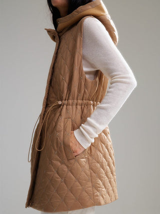 Quilted Sleeveless Hooded Vest - Sofia Romano