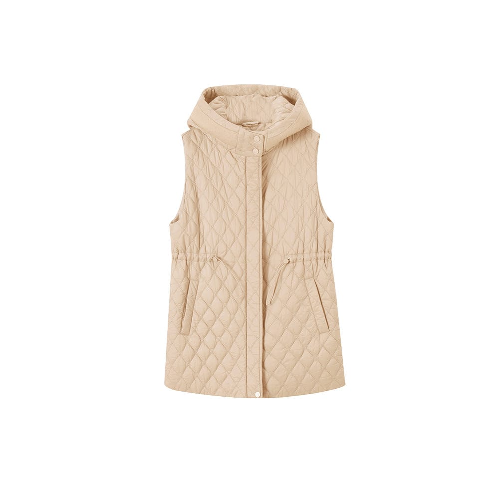 Quilted Sleeveless Hooded Vest - Sofia Romano