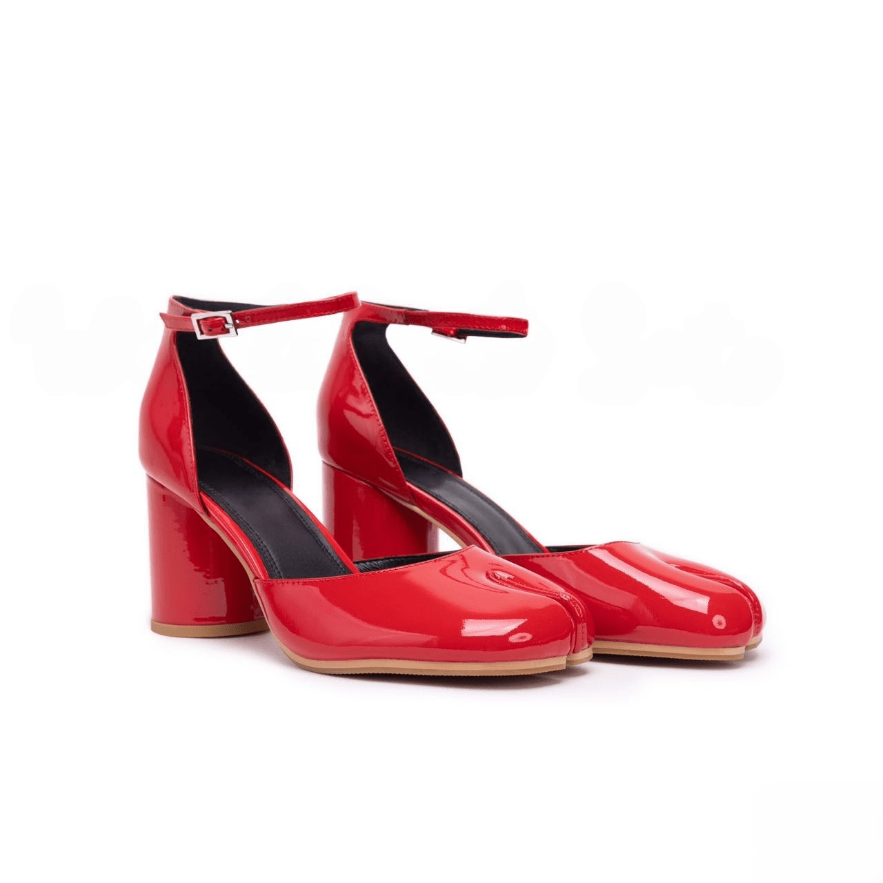 Red Tabi Pumps Split - Toe Heels - Sofia Romano