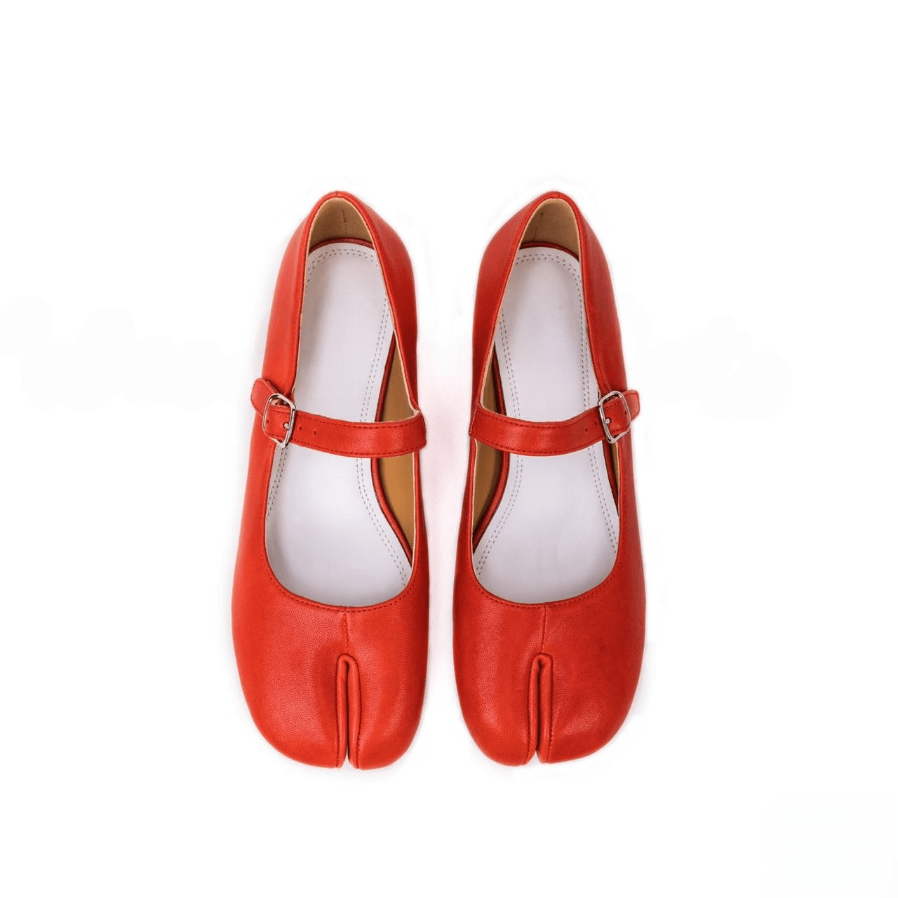 Red Tabi Split - Toe Mary Jane Pumps - Sofia Romano