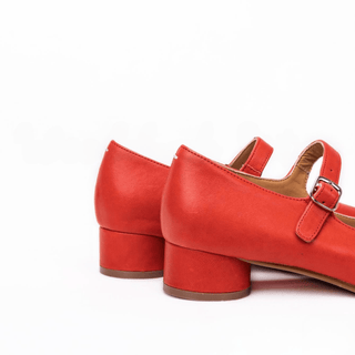 Red Tabi Split - Toe Mary Jane Pumps - Sofia Romano