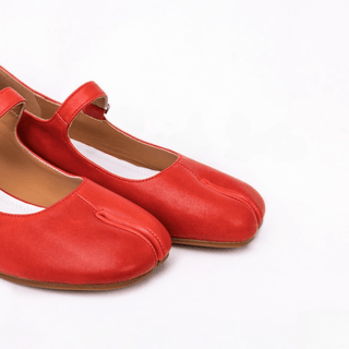 Red Tabi Split - Toe Mary Jane Pumps - Sofia Romano