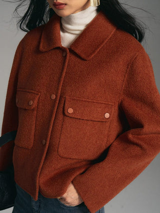 Rust Wool Jacket - Sofia Romano