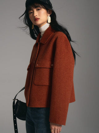 Rust Wool Jacket - Sofia Romano