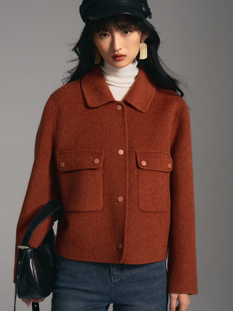 Rust Wool Jacket - Sofia Romano