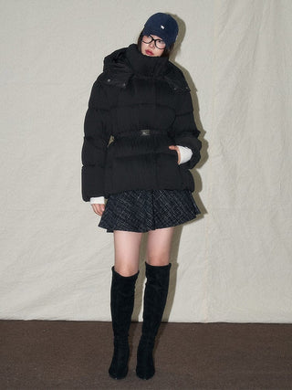 Short Belted Down Puffer Jacket - Sofia Romano