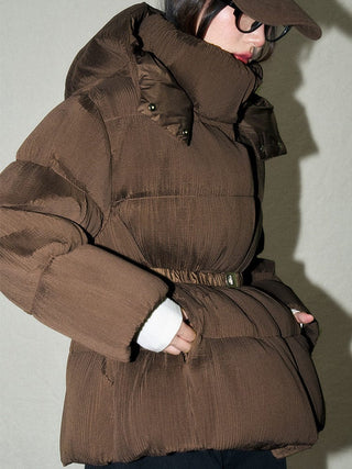 Short Belted Down Puffer Jacket - Sofia Romano