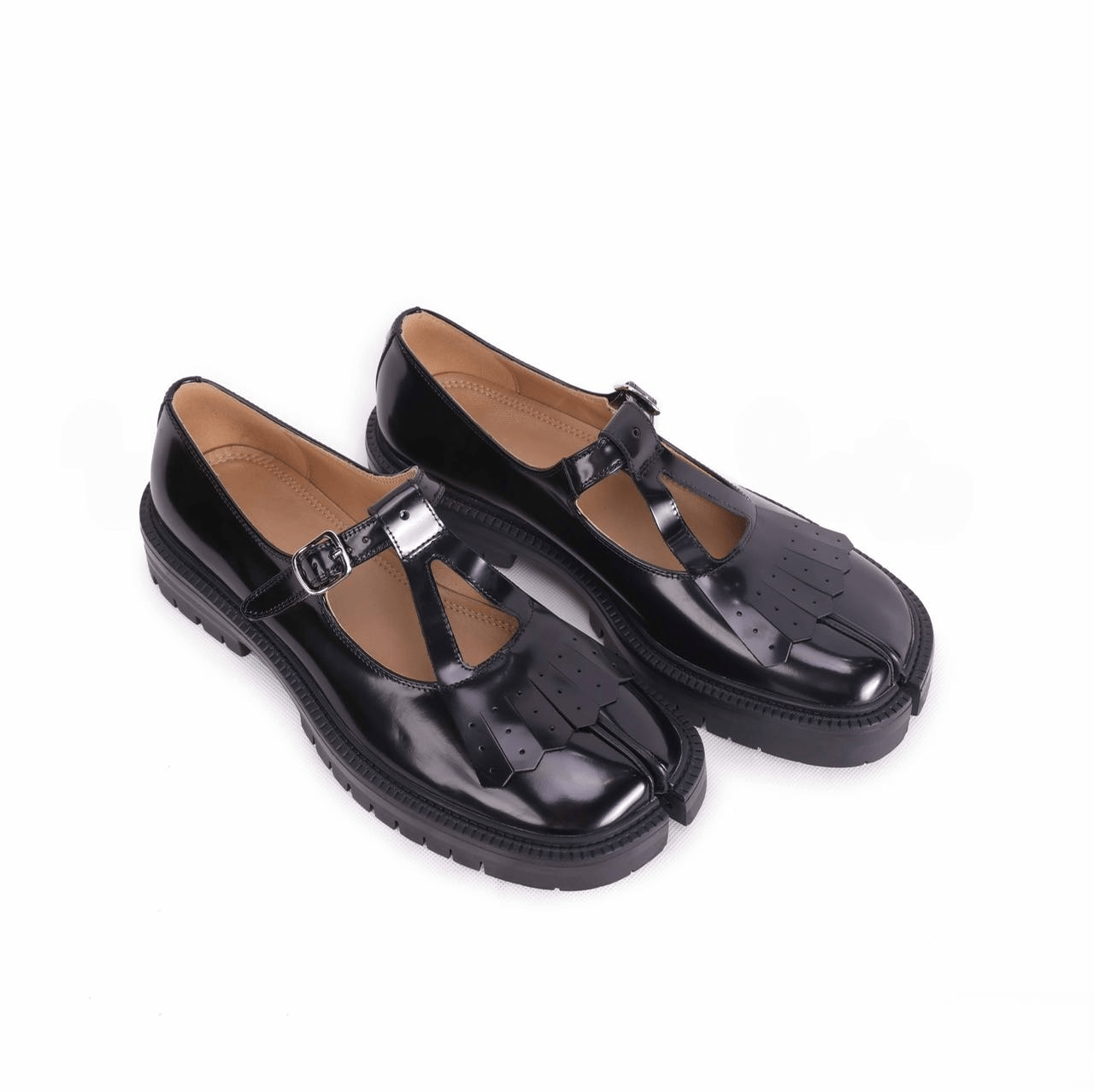 Split - Toe Leather Loafers with Chunky Cleated Sole for All - Day Comfort - Sofia Romano