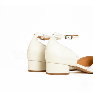 White Leather Strap Summer Sandals - Sofia Romano