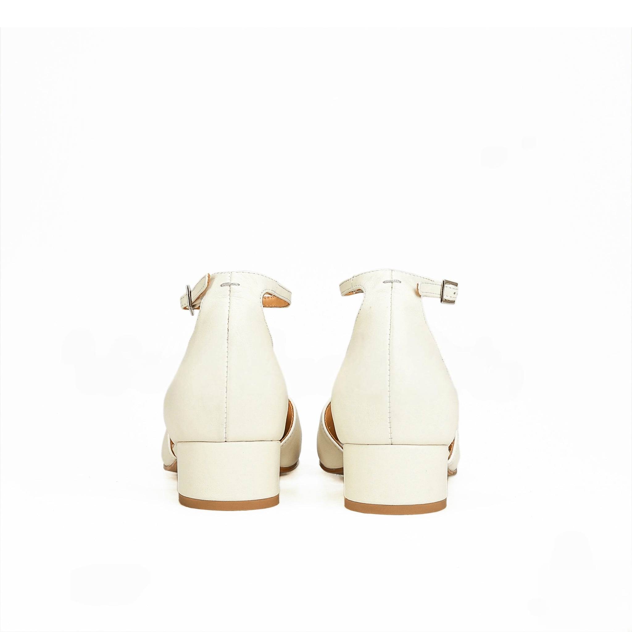 White Leather Strap Summer Sandals - Sofia Romano