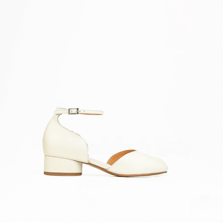 White Leather Strap Summer Sandals - Sofia Romano