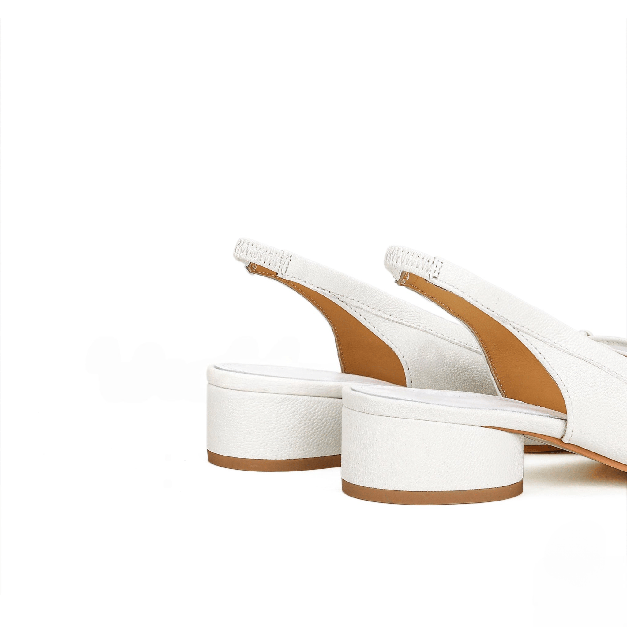 White Leather Summer Sandals - Sofia Romano