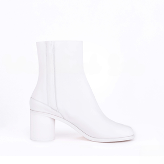 White Tabi Split - Toe Leather Boots - Sofia Romano