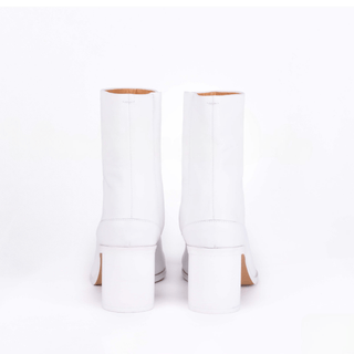 White Tabi Split - Toe Leather Boots - Sofia Romano