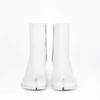 White Tabi Split - Toe Leather Boots - Sofia Romano