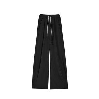 Wide - Leg Drawstring Casual Pants - Sofia Romano