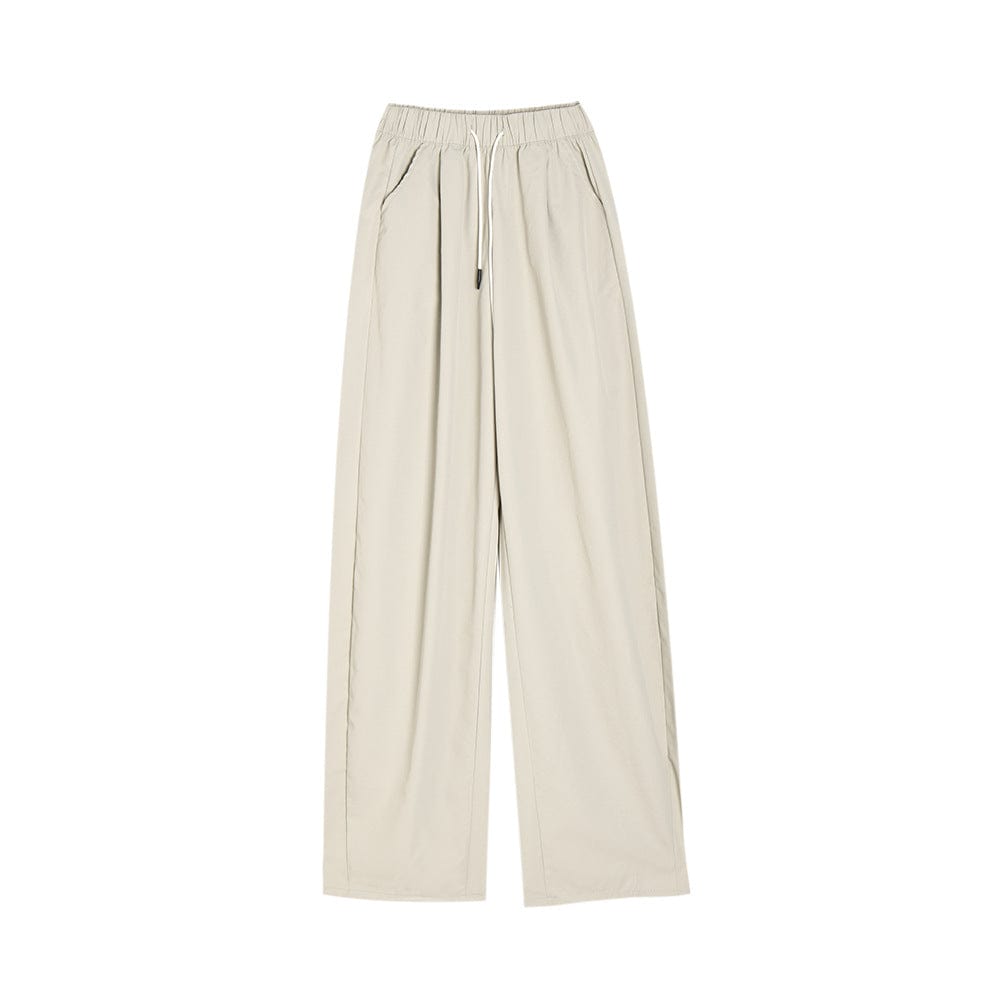 Wide - Leg Drawstring Casual Pants - Sofia Romano